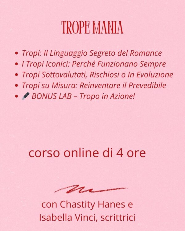 Trope Mania: corso online sui tropi nel romance