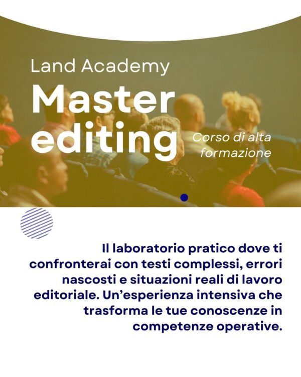 Master in Editing –   Il percorso completo per diventare editor professionista