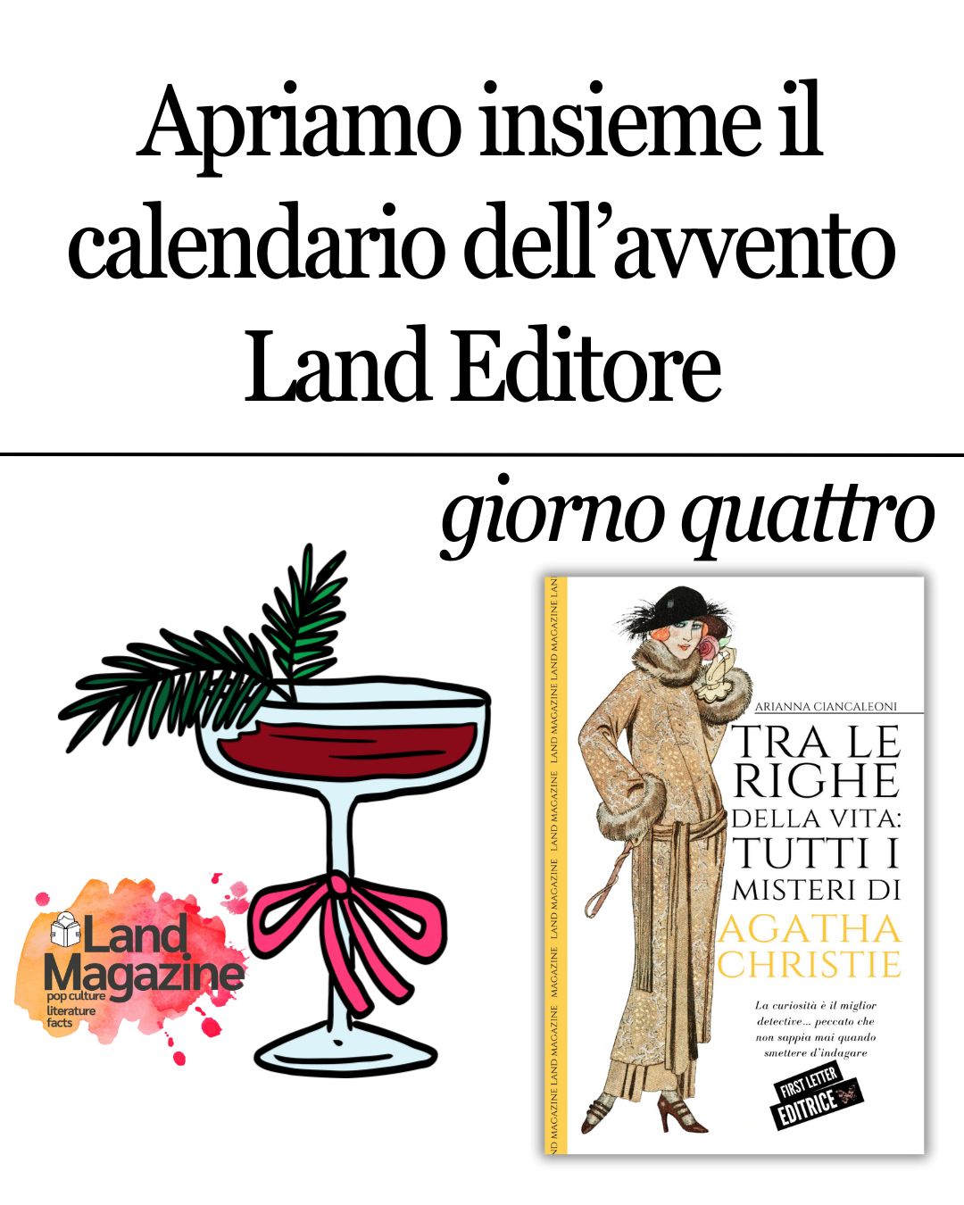 Calendario dell’Avvento Land Editore, Giorno 4. “Tra le righe della vita: tutti i misteri di Agatha Christie”